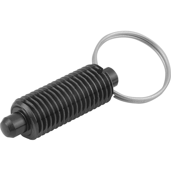 Kipp Indexing Plunger Without Collar Size:1 D1=M10X1, D=5, Form:T Without Locknut, Steel Hardened K0635.3105 - main